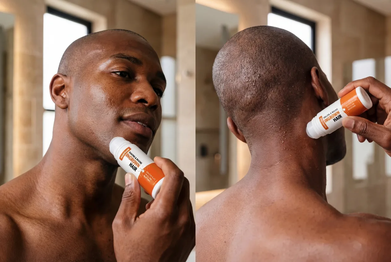 Oxmani serum being applied to the jaw and back of the neck, image supplied by the advertiser